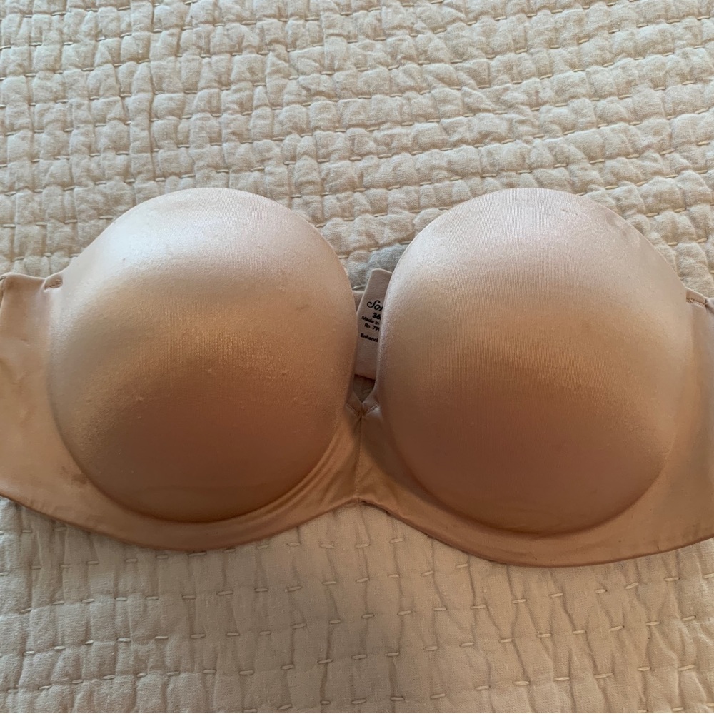 Strapless 36D Soma bra beige